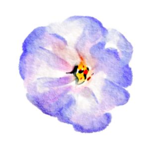 פרח סגול בצבעי מים